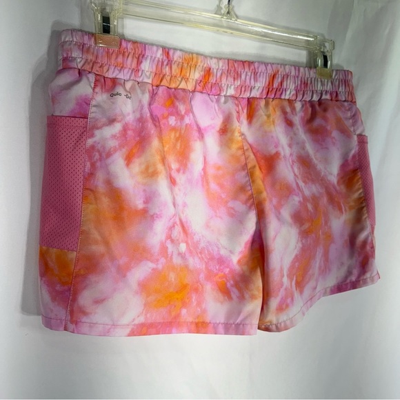 Xersion Girls Tie-Dye Pink Orange Quick Dry Running Shorts 18.5 Plus - Picture 2 of 6